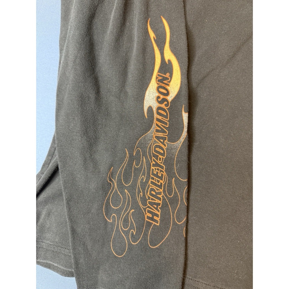 Vintage Y2K Harley-Davidson Live to Ride Long Sleeve Shirt Men's 2XL USA Flames - Picture 2 of 5